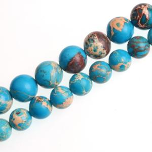 Blue Emperor Stone Suave Perlas Redondas 8mm