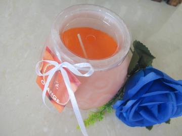 Long-lasting Orange Frosted Glass Candle