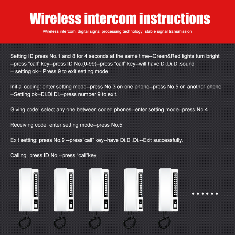 Bcom Most Populardoor intercom wireless supports128 pcs wireless video doorbell For school