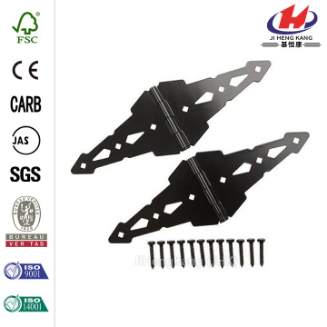 Black Heavy Duty Decorative Strap Hinges