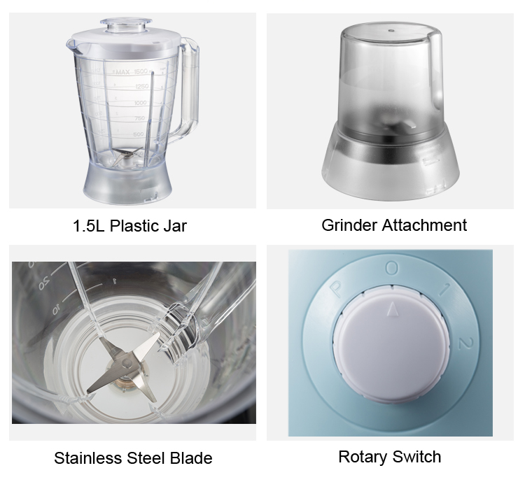 Customizable food blender made of plastic