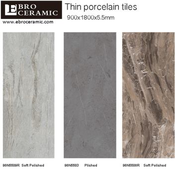 Super thin marble porcelain tiles for building material large size 5.5mm thickness 98N5503