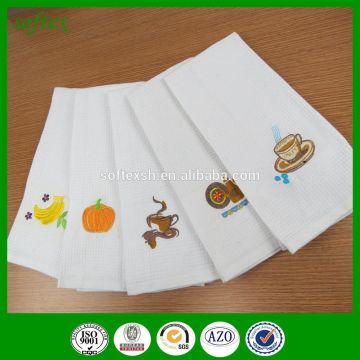 100% cotton waffle plain embroidery blanks towels for kitchen