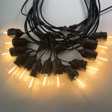Outdoor Weatherproof Commercial Bistro Garden Light Festoon with 15 Dropped Sockets (15m)