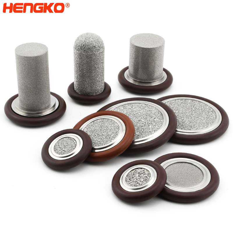 HENGKO Vacuum fittings stainless steel KF centering rings sintered metal filter porous disc filter for vacuum system