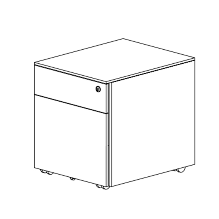 Aktenschrank aus Metall mit 2 Schubladen