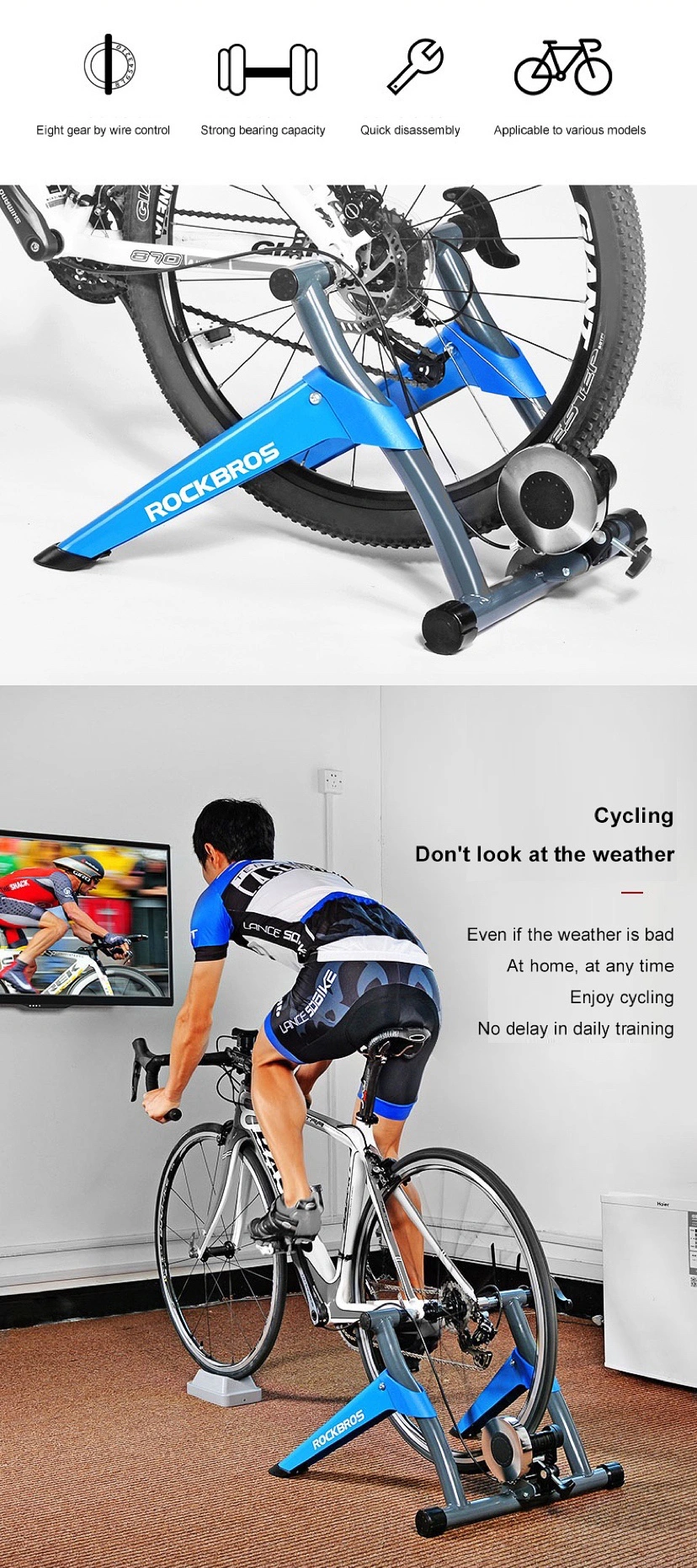 Rockbros Exercise Bike Bicycle Mountain Bike Road Bike Training Home Exercise Bike Home Reluctance Indoor Fitness Training Platform