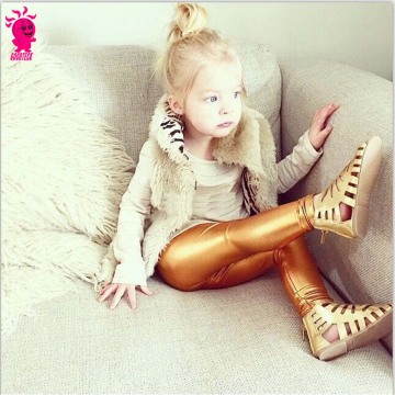 2015 fashion lovely kids leather pants