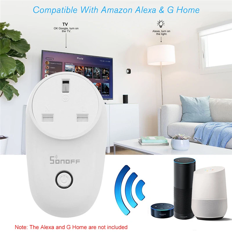 Smart Home Sonoff S26 WiFi Smart Socket Wireless Plug Power Switch for Amazon Alexa Google Assistant Ifttt Us/UK/Cn/Au/EU