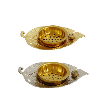 Multi-Functional Incense Burner with Gold Leaf Base and Incense Tower Wire Holder
