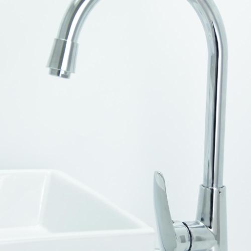 Modern Sanitary Ware Long Neck Flexible Nickel Brushed Brass Pull Out Kitchen Sink Faucet Mixer Tap