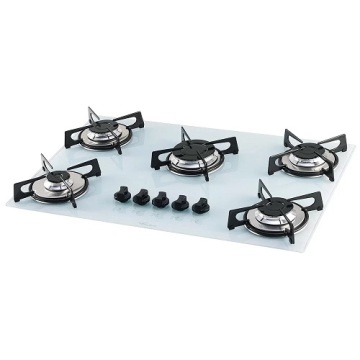 White Fischer Cooktop 5 Burners