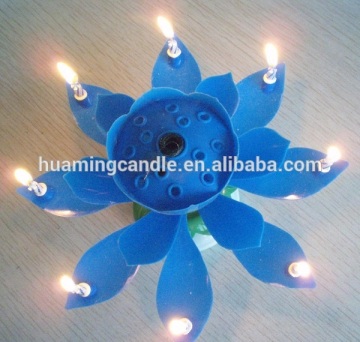 lotus flower music rotating birthday candle