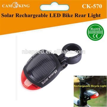 Solar Rechargeable LED Bicycle Safety Rear Light
