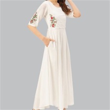 Summer Literary Fresh Embroidery Dress
