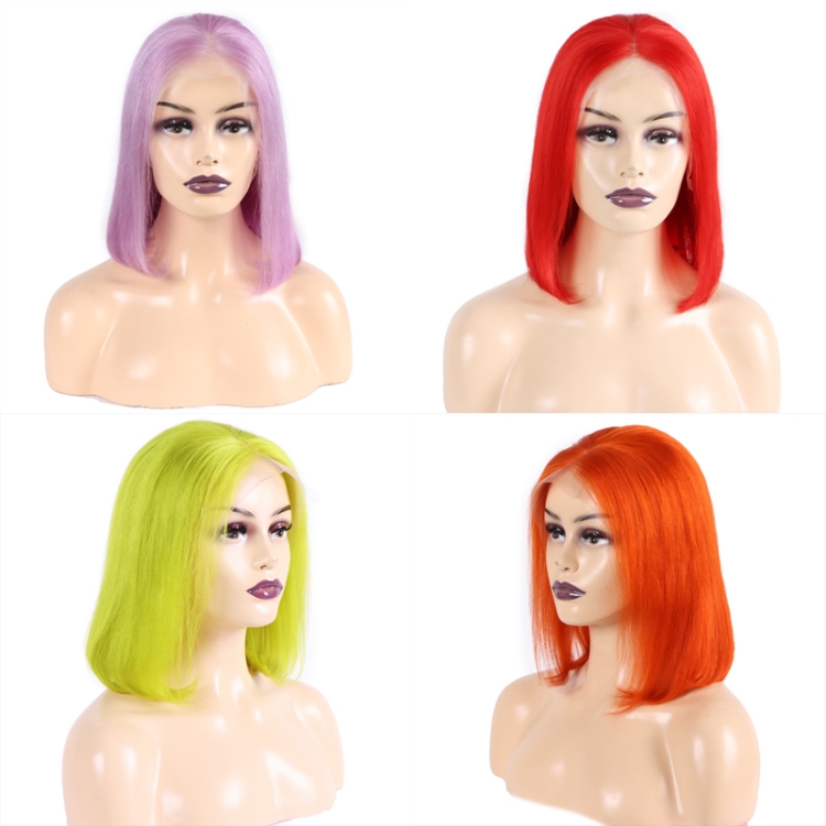 Wholesale Light Color Brazilian Short HD 13*4 Lace Front Bob Wigs 100% Remy Cuticle Aligned Virgin Human Hair Wig