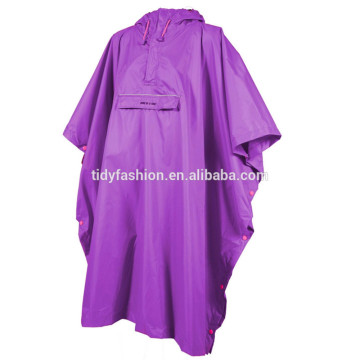 Womens PVC Vinyl Plastic Purple Rain Poncho