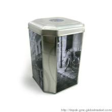 Octagonal tea tin box