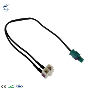 Double Fakra Male to Fakra Female 90° Radio Aerial Antenna Diversity Adapter