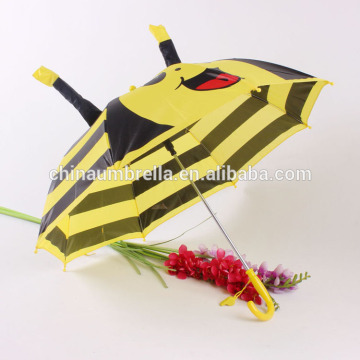 lovely cartoon bee children's straight umbrella ear umbrella auto open