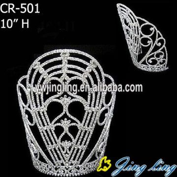 Concurso Rhinestone cristalino más grande coronas Tiaras CR-501