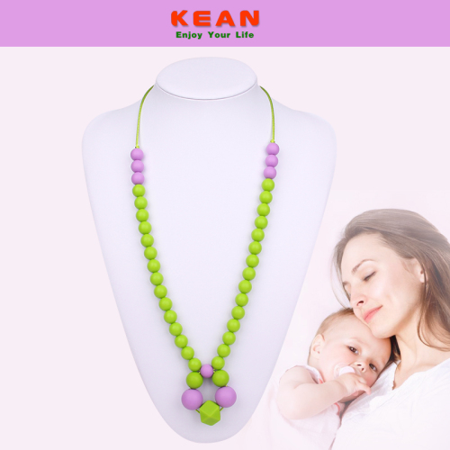 Silicone beaded necklace for baby teething