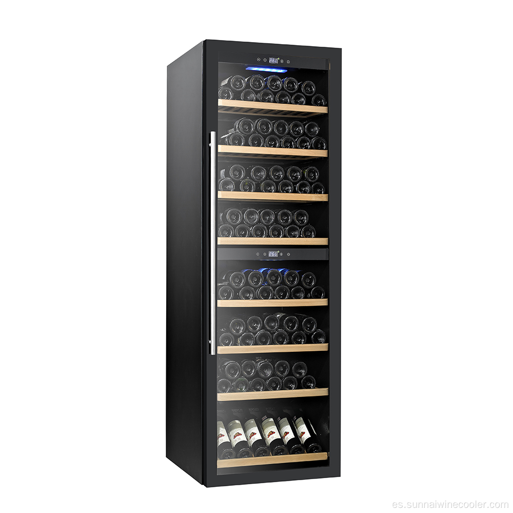 180 botellas Refrigerador de vino de compresor de doble zona