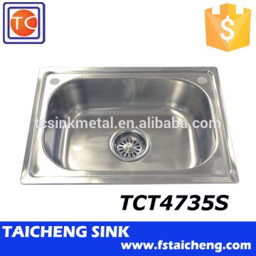 Inox Kitchen Sink Single Bowl with Size 470x350x150mm