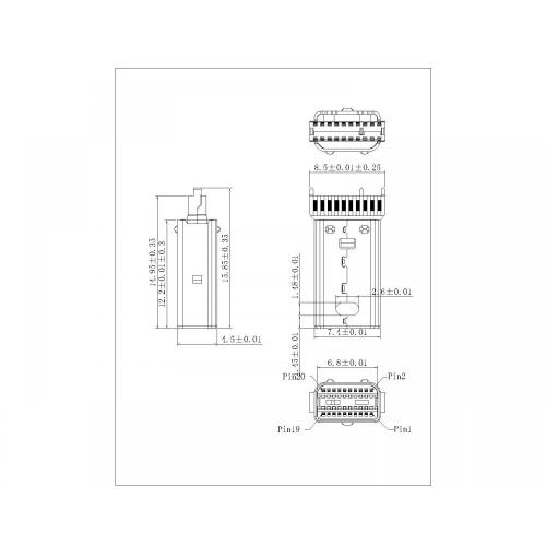 Phích cắm cổng hiển thị mini (với 3 điểm dính)