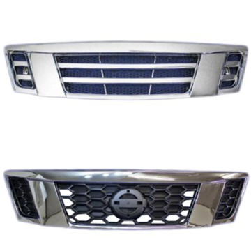 Newest narrow wide body chrome front grille grill 1880 1695 for Japanese Nissan E26 NV350 Caravan Urvan