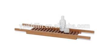 Modern design Bamboo Bathtub Rack , Collapsible Bamboo bath rack, Bamboo Bath Bridge Rack, bamboo bath shelving