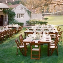 Wooden Folding Outdoor Dinner Table for Events and Weddings