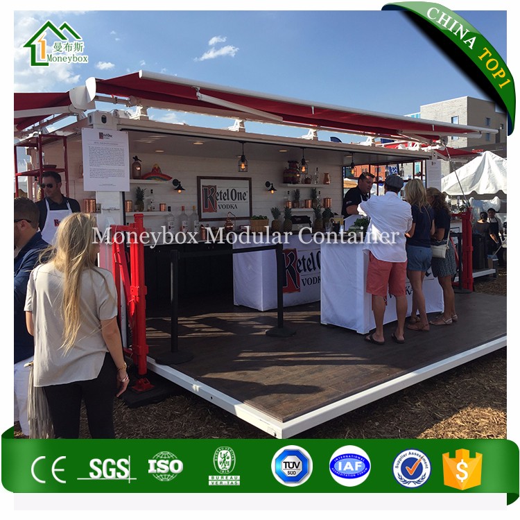 20ft 40ft collapsible portable coffee kiosk/coffee shop steel structure