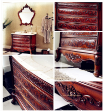 High-end Luxury Oak Solid Wood Bathroom Vanity Cabinets