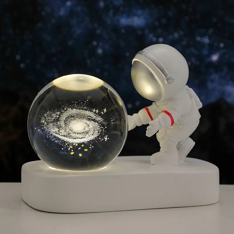 Astronaut, Starry Night Light, Crystal Ball, Luminous Base