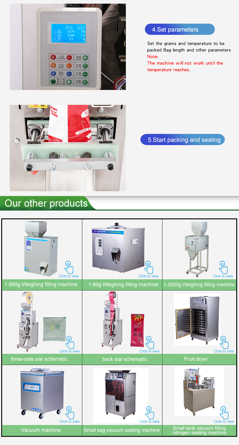 Automatic packing machine multi-function granular powder vertical form fill seal packaging