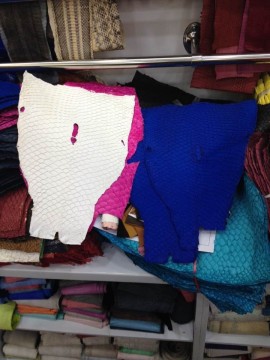 Colorful grass carp fish skin leather for shoes or bags