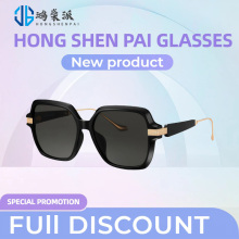 Hybrid Material Black Sunglasses TR90 and Metal Design