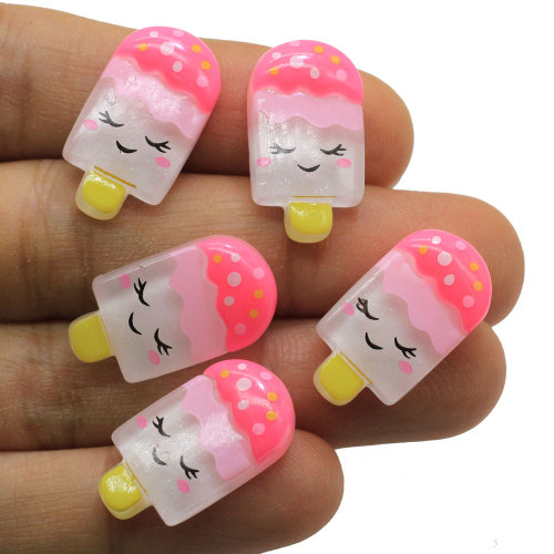 Cute Glitter Popsicle Resin Beads Charms Cabochon Summer Food Keychain DIY Deco Fashion Pendant Jewelry Accessories