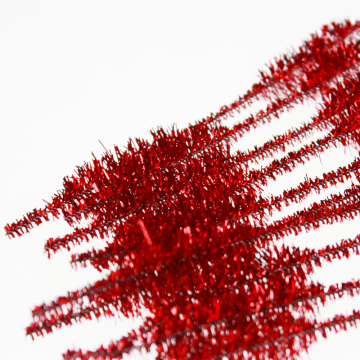 Bumpy tinsel chenille red decoration