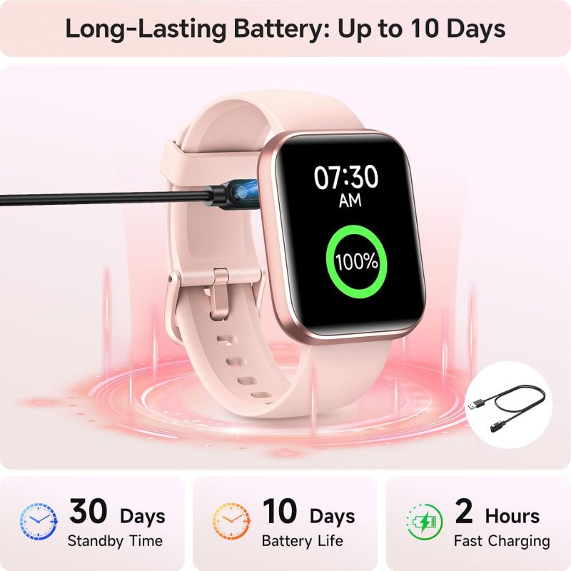1.85" Smart Watch for Women,3ATM Waterproof,Heart Rate & Sleep Monitor,120+ Sport Modes,Step Counter for iPhone Android