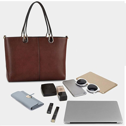 Luxury Fashion Plain PU Leather Women Tote Handbag