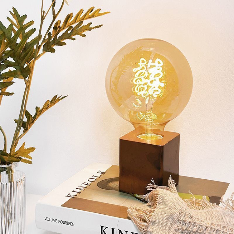 220V Dimmable New Soft Spiral LED Filament Bulb G125 Vintage Love Heart Letter Text Filament Decoration Bulb Light