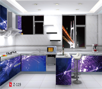 Bomei High Gloss Laminate 3D Kitchen Cabinets with Countertops