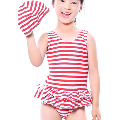 Yong gadis Stripe desain anak baju renang Bikini