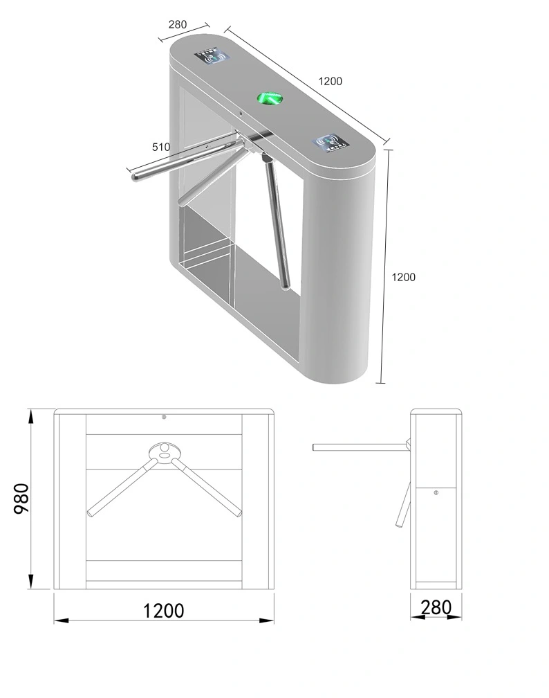 Better Buffer Effect Outdoor Tripod Turnstile for Colleges