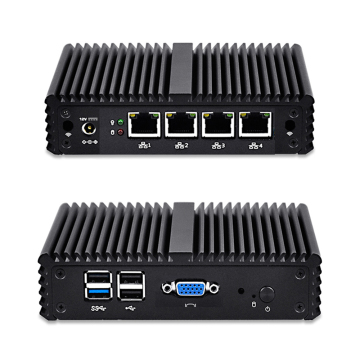 Qotom-Q190G4N-S07 Computer Hardware Celeron Baytrail J1900 2 GHz 4 RJ45 Mini Pocket Computer