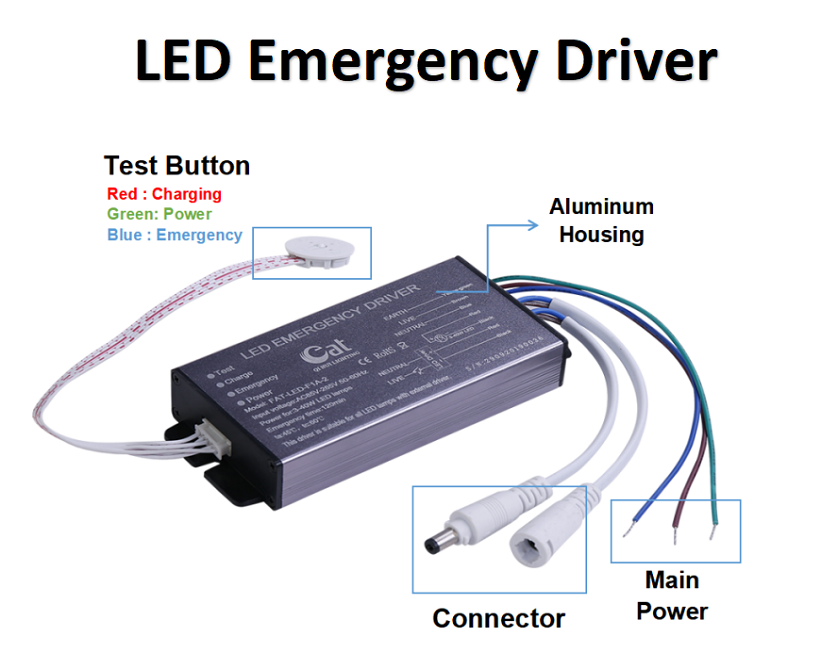 LED -Notfahrer mit externer Testknopf