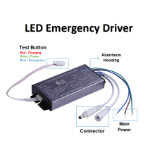 Conductor de emergencia LED con botón de prueba externo