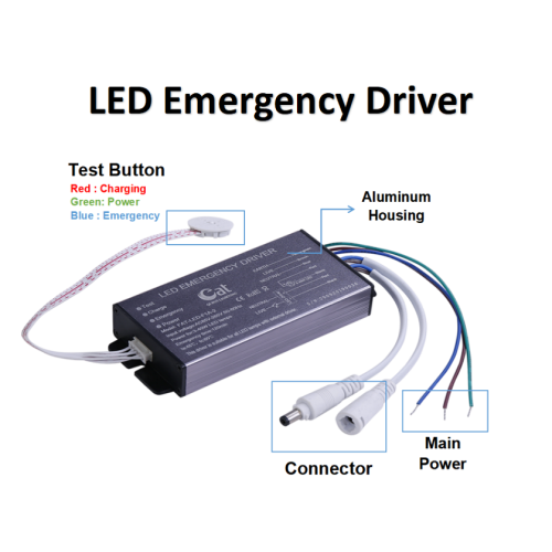 Conducteur d'urgence LED avec bouton de test externe